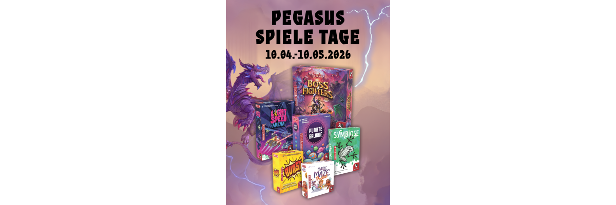 Pegasus Spieletage in Jülich: Live-Erklärrunden &amp; Spiele-Highlights - Pegasus Spieletage am 18.04. bei Allgames4you in Jülich