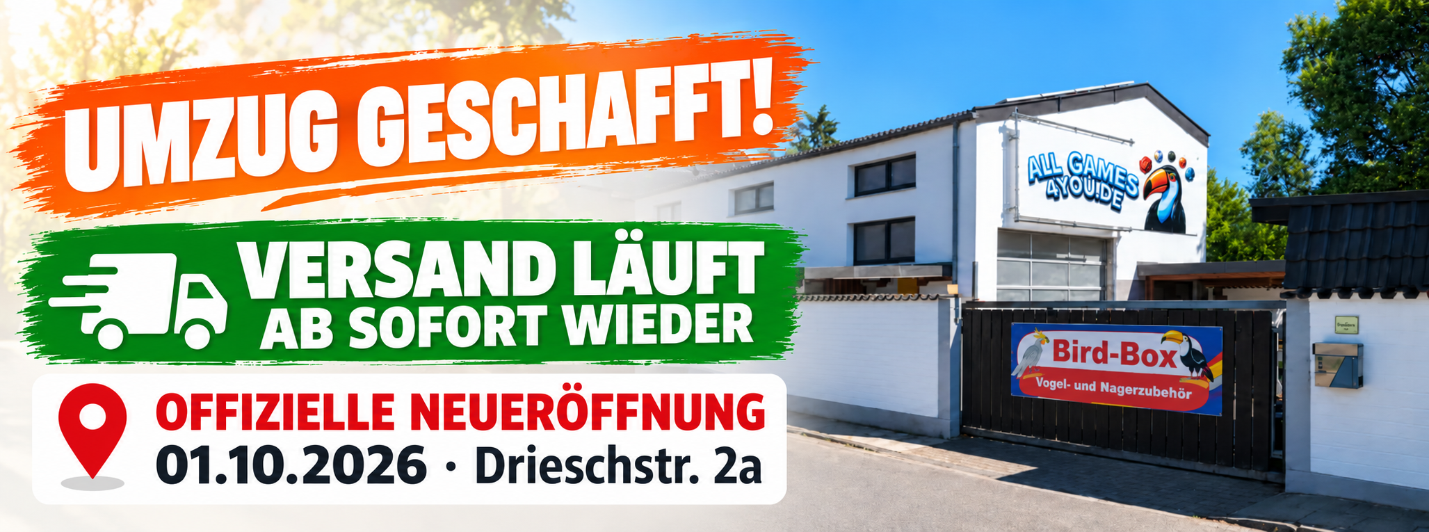10% Rabatt mit dem Code UMZUG