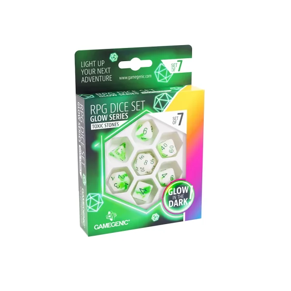 Glow Series - Toxic Stones - RPG Dice Set (7 pcs)