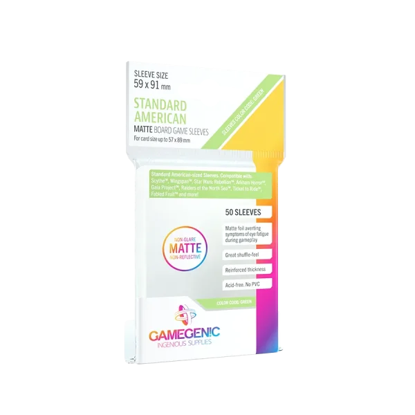 MATTE Standard American-Sized Boardgame Sleeves 59 x 91 mm