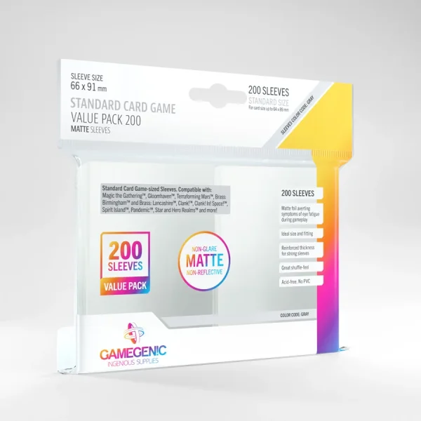 MATTE Standard Card Game Sleeve Value Pack 200