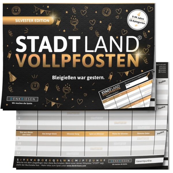 STADT LAND VOLLPFOSTEN® - SILVESTER EDITION - "Bleigießen war gestern." - A5