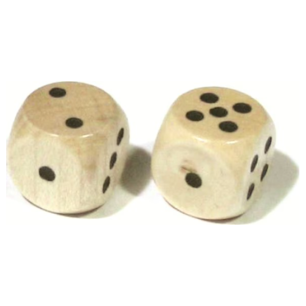 Würfel Naturholz W6 Größe 16mm