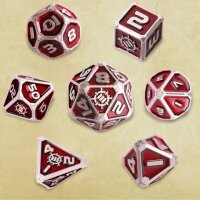 ENHANCE Tabletop Collectors Edition 7pc Metal RPG Dice Set Red