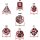 ENHANCE Tabletop Collectors Edition 7pc Metal RPG Dice Set Red