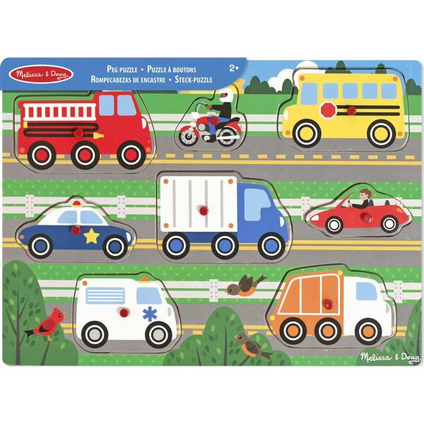 M&D Holzsteckpuzzle Fahrzeuge - 8 Teile