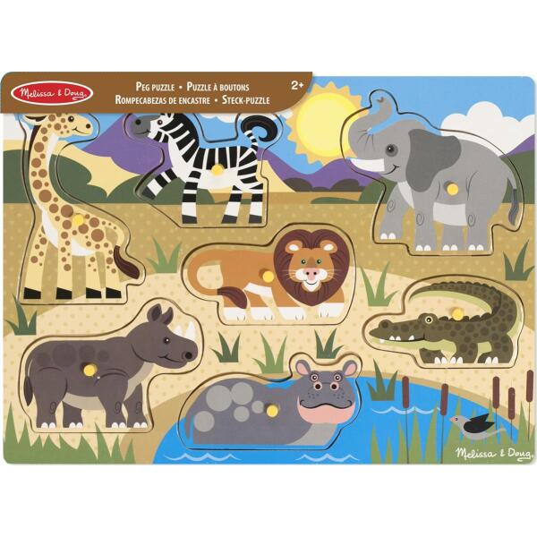 M&D Holzsteckpuzzle Safari - 7 Teile