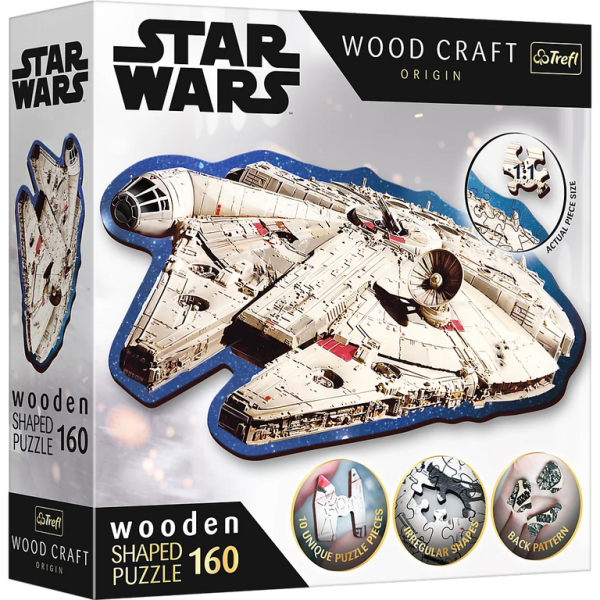 Holz Puzzle 160 - Star Wars - Millennium Falcon (Konturenpuzzle)