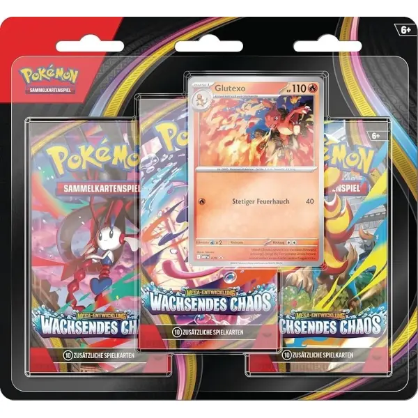Pokémon 3-Pack-Blister Mega-Entwicklung – Wachsendes Chaos – Glutexo