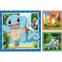 Ravensburger Kinderpuzzle – Pokémon: Glumanda, Bisasam und Schiggy, 3 × 49 Teile