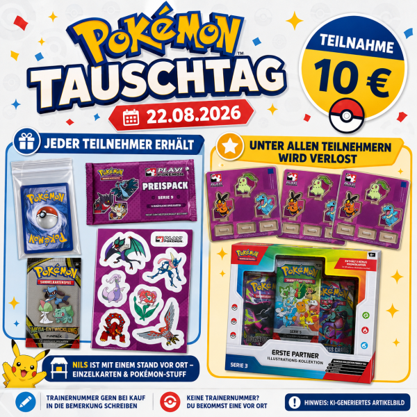 Pokémon Tauschtag am 22.08.2026 – Teilnahme-Ticket inkl. Play! Pokémon Goodies & Verlosung