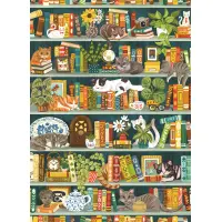 Bücherregal mit Katzen 1000 Teile